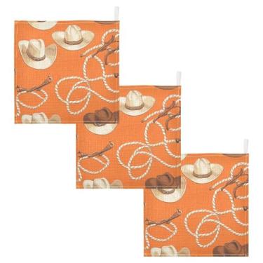 Imagem de STAYTOP Chapéu de Cowboy Musselina Toalhas de Bebê Pacote com 3 - Panos de Rosto Macio para Recém-Nascido, Toalhas de Banho e Rosto Absorventes para Bebês, Lenços de Algodão para Bebês, Toalhas de