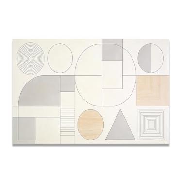 Imagem de LKXGRRSFG Silent SpacesMinimalista Arte em tela: Serenidade tons neutros grande área em branco para decoração de espaço calmo 23,15x75 cm sem moldura