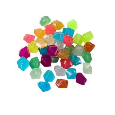 Imagem de 500 peças de Pedras que Brilham no Escuro em Forma Diamante Fluorescentes Decoração Resina para Aquário Paisagem Aquática Jardim Caminho