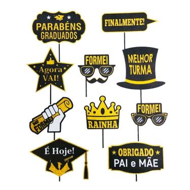 Imagem de Plaquinhas Divertidas Formatura Festa - 10 Unidades