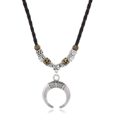 Imagem de Conjunto de colares ocidentais para mulheres, gargantilha preta, caubói em forma de lua, pingente tribal do sudoeste, acessórios de joias ajustáveis, One Size, Liga de aço, Sem Pedra Preciosa