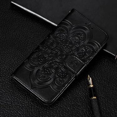 Imagem de HONGYAN Capa de telefone Para o Huawei Honor Play 3 Mandala em relevo Horizontal Flip Leather Case com titular e slots de cartas e carteira e moldura fotográfica e cordão Capa protetora