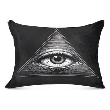 Imagem de Capa de travesseiro triangular All Seeing Eye Queen 53 x 54 respirável com zíper, fronha para travesseiro de corpo para cama, sofá, casa