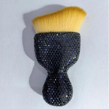 Imagem de Pincel de base em pó, misturador facial espesso e denso, em forma de S, pincel multifuncional para maquiagem cosmética, creme líquido, corretivo de mistura mineral (preto espumante)