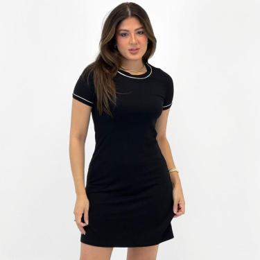 Imagem de Vestido Malwee Curto Canelado Manga Curta Feminino-Feminino