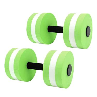 Imagem de Alomejor Dumbbell Definir Equipamento de Treino Exercício Dumbbell para Mulheres Pesos de água para Piscina Yoga Pilates Equipamento Barras de Mão Conjunto de 2 (Verde)