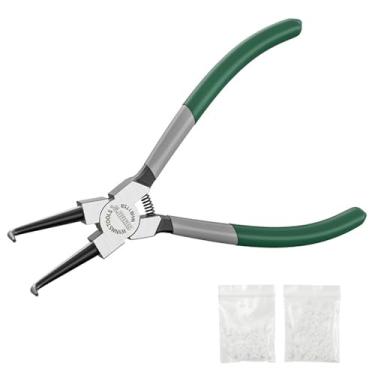 Imagem de Eupheng Ferramenta de saia de pesca, alicate de gola de nariz angular, ferramenta resistente para fazer saias de silicone, colares de borracha, acessórios manuais SpinnerBait Buzzbait