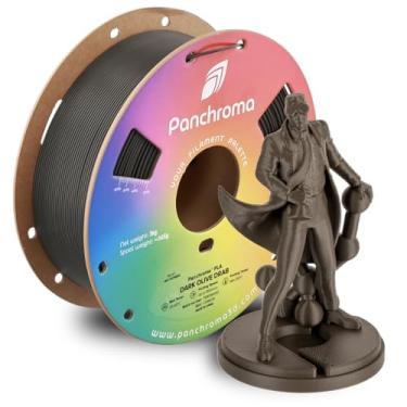 Imagem de Polymaker Filamento PLA Panchroma 1,75 mm 1 kg, filamento PLA de impressão 3D verde-oliva escura