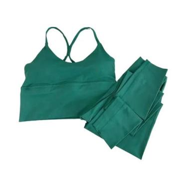 Imagem de Conjunto De Yoga Sexy Feminino Com Costas Cruzadas 2 Peças Roupas De F