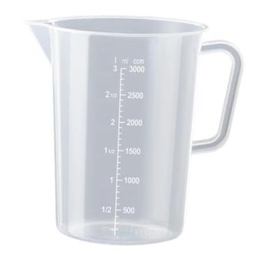 Imagem de IEUDNS Copo medidor de grau alimentício, caneca para misturar com bico em V, jarra medidora transparente para uso em cozinhas, laboratórios e no dia a dia, 3000ml