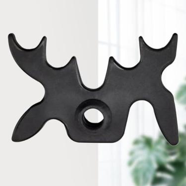 Imagem de Pacote com 2 suportes pretos para tacos de sinuca, garfo de chifre multiuso para bastões de bilhar