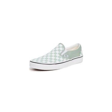 Imagem de Vans Tênis unissex adulto FU Classic Slip-On, Xadrez cinza oliva, 9.5 Women/8 Men