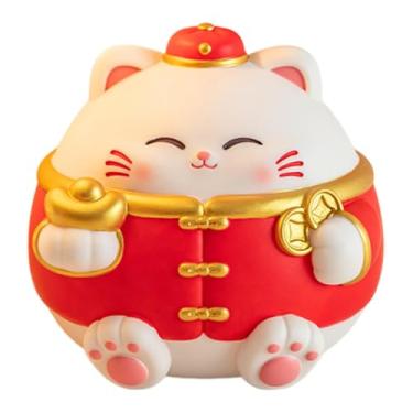 Imagem de Fenteer Estátua de Gato da Sorte em, Cofrinho em Forma de Porquinho, Objeto de Decoração para Mesa, Centro de Mesa ou Armário de Entrada, Lingote Grande