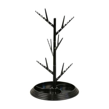 Imagem de KiBcsLic Expositor de Joias com Bandeja para Colares e Brincos, Suporte para Pulseiras e Acessórios - Ideal para Penteadeiras Shoppings, Preto