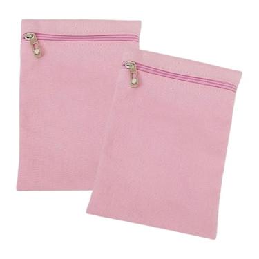 Imagem de Colaxi Conjunto de 2 bolsos embutidos com zíper, estojo seguro para celular para jaquetas, casacos e moletons, bolso de para viagens, bolsos, Pink L