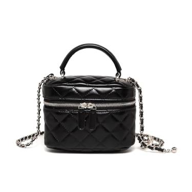 Imagem de RTPRTP Bolsa encaixotada, bolsa de ombro feminina moderna de estilo legal, bolsa transversal, bolsa de mão estilo mini carteira elegante, Preto, Small, Bolsa quadrada pequena transversal