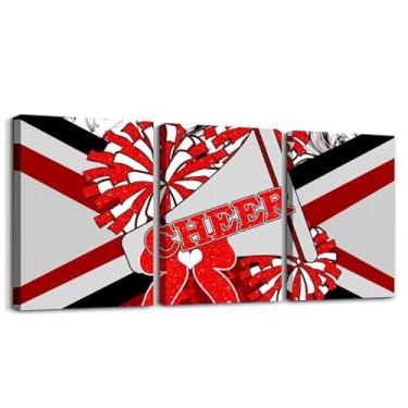 Imagem de Castle Fairy Pinturas para amantes de ginástica decoração de parede sala de estar 30,5 cm x 40,6 cm, decorações de parede de líder de torcida com glitter para quarto escritório, pintura de parede