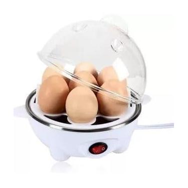 Imagem de Cozedor de Ovos Portátil Elétrico a Vapor - Bivolt 110V/220V, Saudável e Prático, Fácil de Usar e Limpar, Ideal para Café da Manhã e Lanches (Branco/220v)