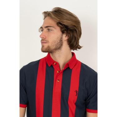 Imagem de Camisa Polo Aleatory Listrada Cologne Vermelho-Masculino
