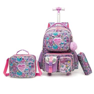 Imagem de Kit CrossWave Mochila Escolar Lancheira Térmica 25 Litros Espaçosa Estojo Infantil-Unissex