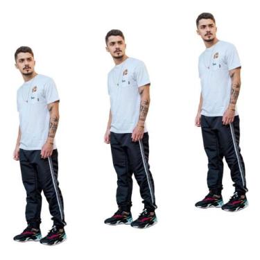 Imagem de Kit 3 Calças Jogger Skinny Punho Na Barra Tactel R 417 - J94, Preto, G