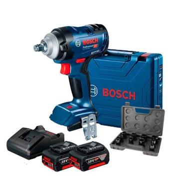Imagem de Chave Impacto 1/2 Bateria 18V Bosch Gds18V-400 + Kit 2