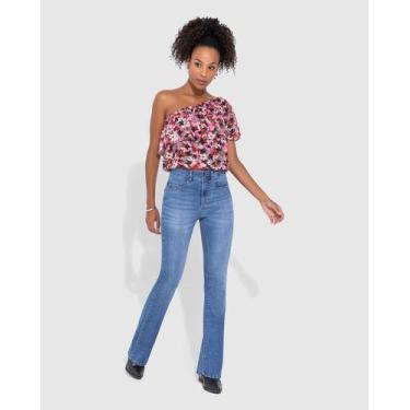 Imagem de Blusa Feminina Floral Decote Ombro Só Em Viscose - ENFIM, Rosa, GG