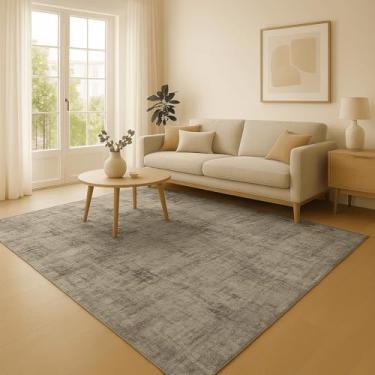 Imagem de Tapete Jacquard Antiderrapante Tapete Grande para Sala e Quarto Decorativo Vários Tamanhos(Obra Arte Branco/Cinza,1.00x1.35)