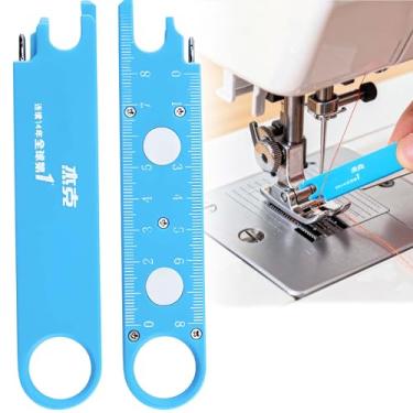 Imagem de Passador de agulha para máquina de costura - Dispositivo de rosqueamento rápido, passador automático de agulhas com armazenamento magnético, lupa e régua para acolchoamento, alterações e alfaiataria