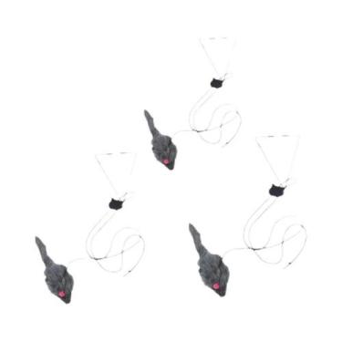 Imagem de Brinquedo Interativo Para Gatos Com Mouse Preto Para Pendurar Na Porta