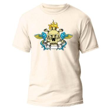 Imagem de  Camiseta Algodão Premium Estampa Digital Caveira Over  - Pavesi, Off 
