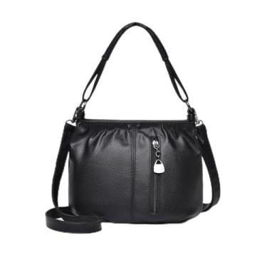 Imagem de CHENXIAOHONG Bolsa Feminina Grande Casual, Bolsa de Ombro e Transversal para Mulheres, Bolsa de Mão Espaçosa Estilo Mamãe para Uso Diário(Preto)