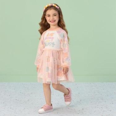 Imagem de Vestido Infantil Inverno Tule/Moletinho Groovy Mon Sucré-Feminino
