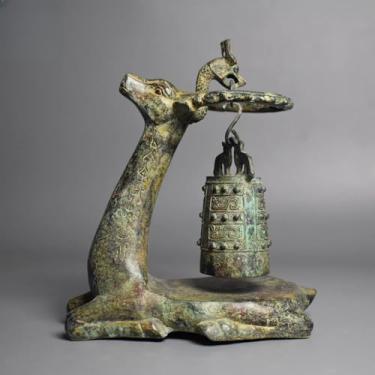 Imagem de FENNYYAR Ornamento de instrumento musical chinês antigo, 22 cm, decoração de mesa de escritório