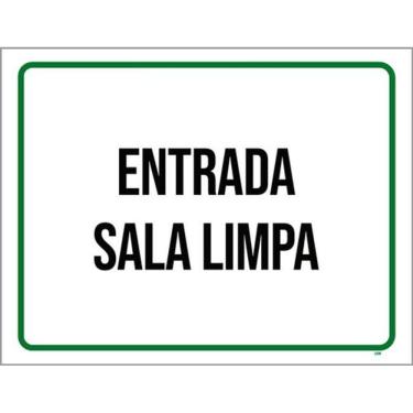 Imagem de Kit 3 Placas Entrada Sala Limpa Verde