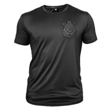 Imagem de Camisa Corinthians All Black Recortes Frontal Logo Bordado-Masculino
