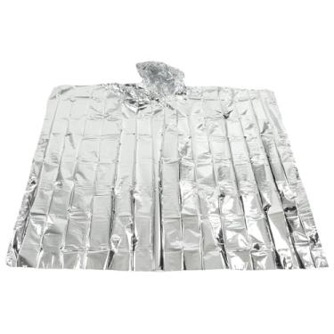 Imagem de Chiffonade Cobertor de emergência - isolamento térmico de filme de alumínio à prova d'água para sobrevivência ao ar livre, acampamento e caminhada - compacto e leve (127 x 100 cm)