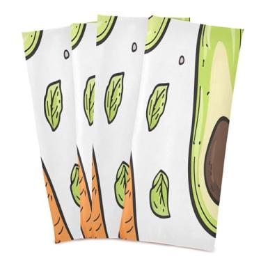 Imagem de xigua Conjunto de 6 panos de prato de cozinha de abacate, toalhas de cozinha macias e altamente absorventes de secagem rápida para limpeza de pratos e limpeza manual, 71 x 45 cm