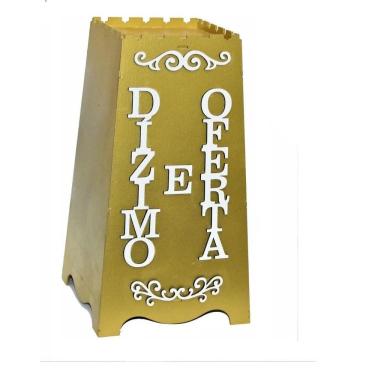 Imagem de Gazofilácio Dízimos E Ofertas Igreja Em Mdf 3Mm Dourado