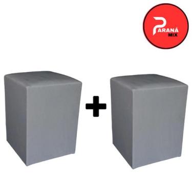 Imagem de kit 2 puff banqueta quadrado macio decorativo fofo - oem