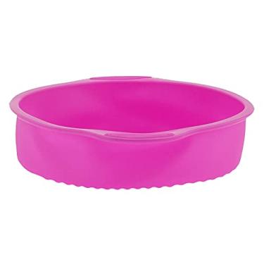 Imagem de Forma de bolo de silicone antiaderente assadeira redonda para casa cozinha padaria durável flexível forma de bolo de pão de 9 polegadas fácil de limpar máquina de lavar louça (Rosa)
