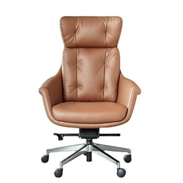 Imagem de Cadeira de escritório com encosto médio, ajustável, ângulo de inclinação, de couro, ergonômico, executivo, cadeira giratória para computador