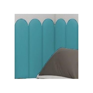 Imagem de Cabeceiras nuvem 60x20 auto colante cama Box Casal Queem King(AZUL CELESTE,KIT 17 PEÇAS)