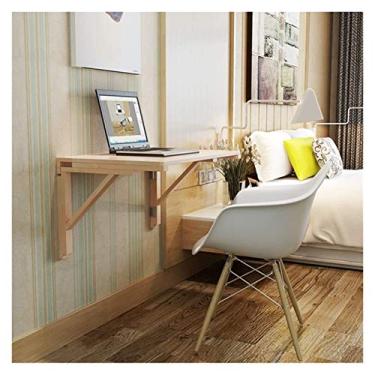 Imagem de Mesa de parede com folhas suspensas, prateleiras de parede flutuantes, mesa dobrável para computador, pinho de armazenamento criativo (tamanho: 100 x 50 x 40 cm)