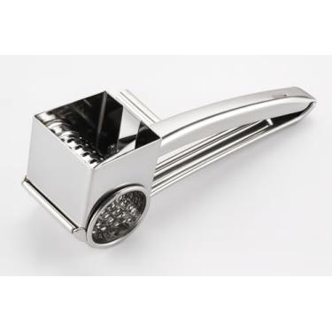 Imagem de Ralador Giratório Manual de Queijo e Vegetais – Cortador Multiuso Inox e Plástico | Preparação Rápida e Segura – Storeasy