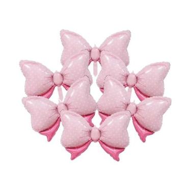 Imagem de Balões Rosa Minnie Com Laço, Pacote Com 6, Decorações De Festa De Casa