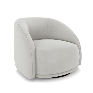 Imagem de Poltrona Decorativa Jenny Base Giratória em Metal Preto Veludo Cinza Claro G45 - Gran Belo