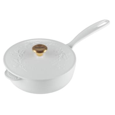 Imagem de PANELA LE CREUSET SAUTESE HOLLY EM FERRO FUNDIDO BRANCO COTTON 21CM 21993214314464