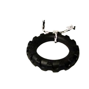 Imagem de Brinquedo para cães Pneu Hard Bone Preto Laço Preto (GG)