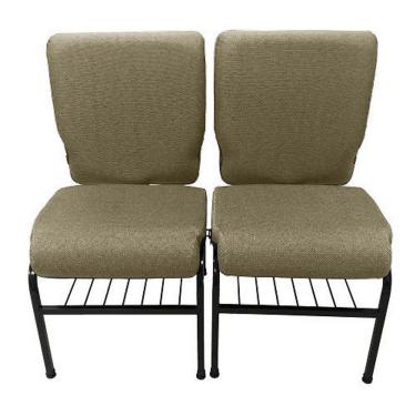 Imagem de 02 Cadeiras para Igrejas c/ Porta Biblía e Porta Cálice Bege